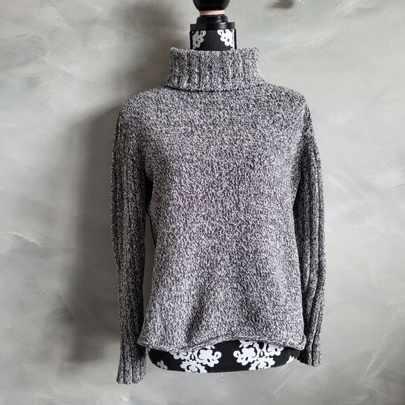 J. JILL BICONSTITUENT FIBER BLEND TURTLENECK GRAY RN 97641 SIZE M - Picture 3 of 11
